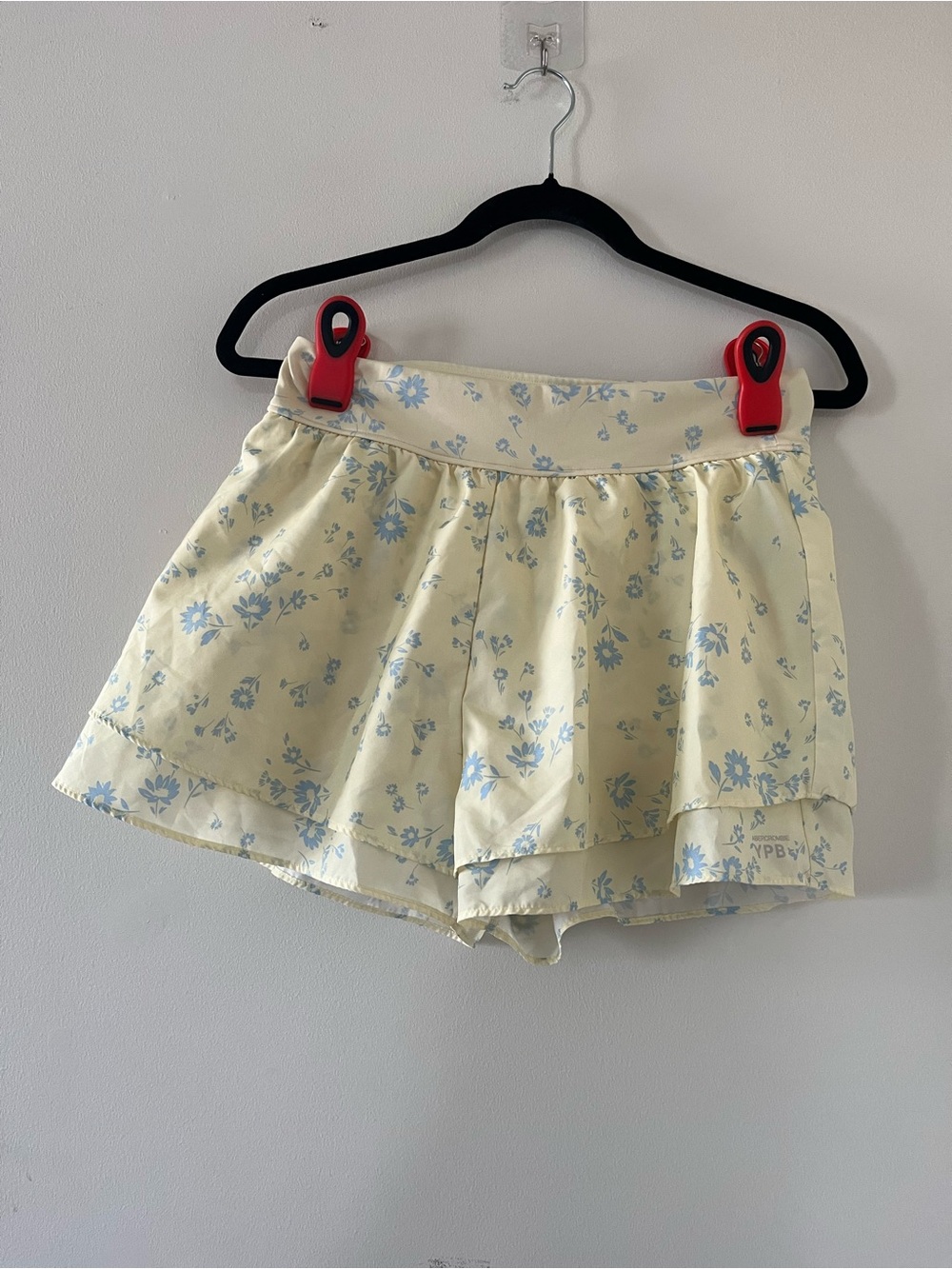 Abercrombie Kids YPB Girls 17/18 Yellow Blue Floral Flowy Shorts Athletic